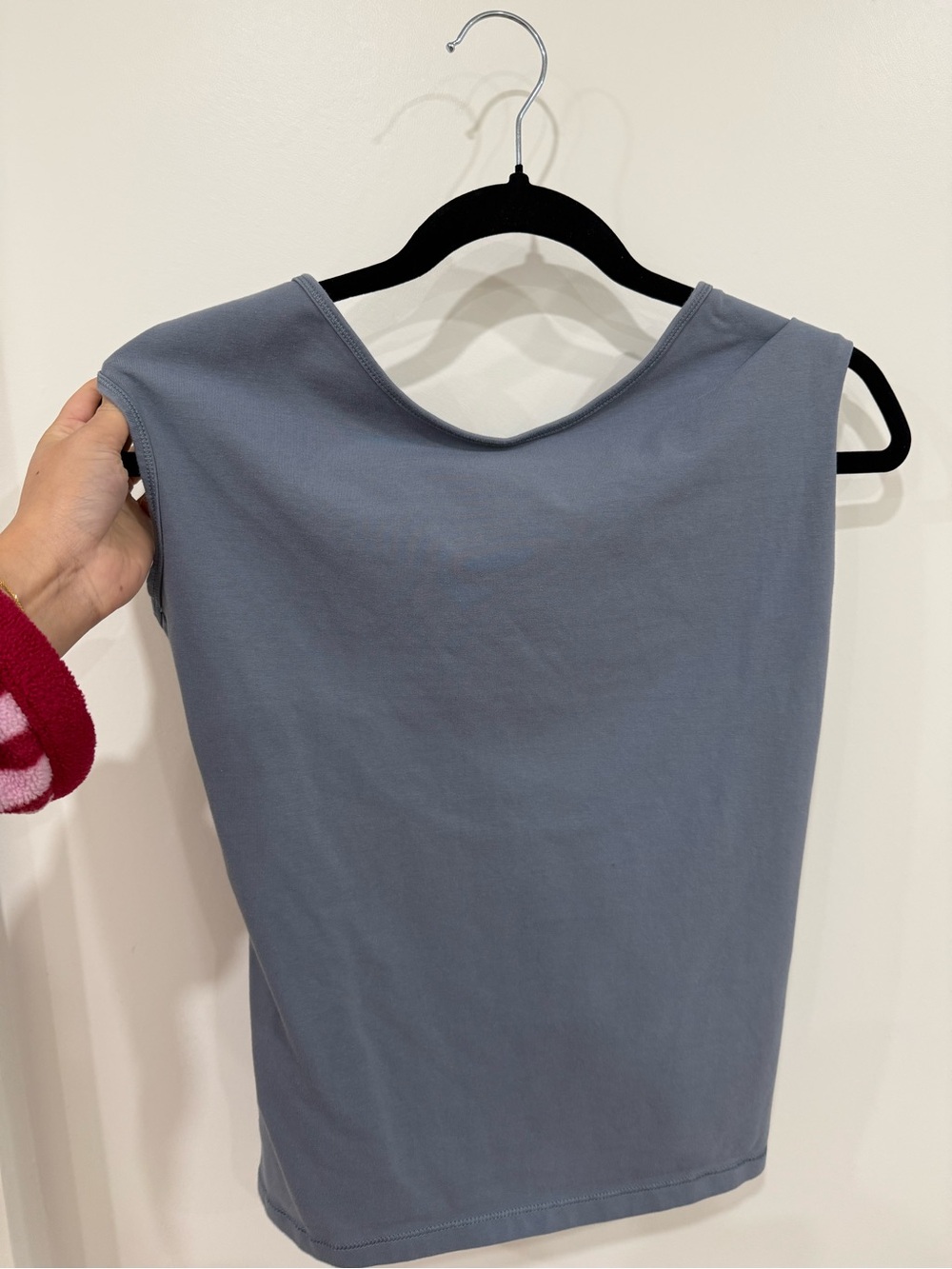 TNA Sleeveless Crew Top in Slate Blue